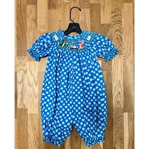 Smocked Christmas Bubble size 6 months